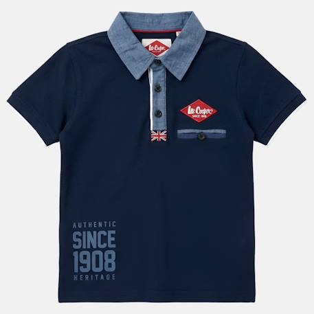 Polo avec col chemise ouverture boutonnée Marine+Noir+Rouge+Vert 4 - vertbaudet enfant 