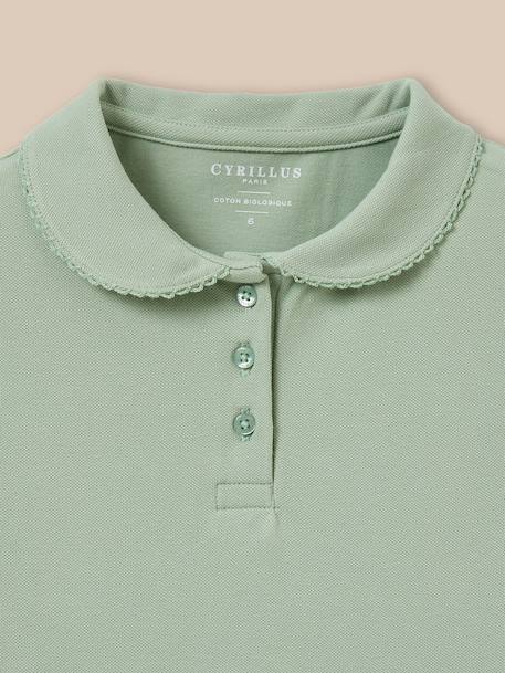 Polo  en maille piquée - coton biologique Amande+Ecru 2 - vertbaudet enfant 
