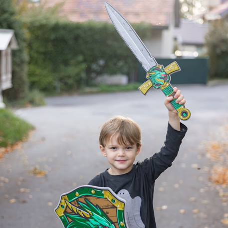 Epée de chevalier dragon vert en mousse Vert 2 - vertbaudet enfant 