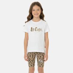 Ensemble  fille -  t-shirt manches courtes et short motif léopard  - vertbaudet enfant