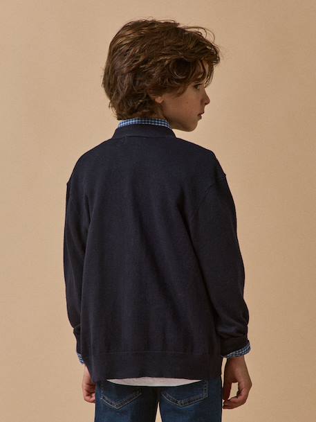 Cardigan – collection fêtes et mariages Bleu fonce uni 4 - vertbaudet enfant 