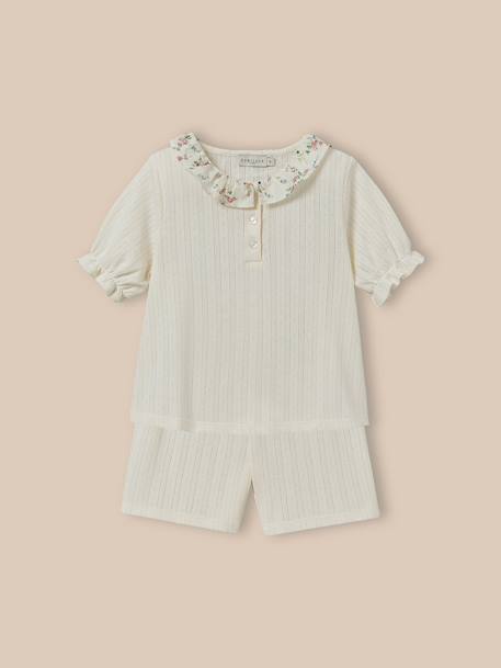 Fille-Pyjashort col en tissu liberty