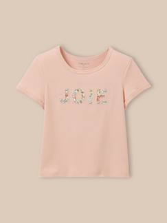 -T-shirt fille message en tissu liberty - coton biologique