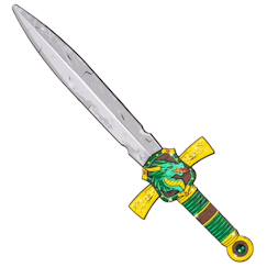 Jouet-Jeux d'imitation-Epée de chevalier dragon vert en mousse