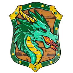 Jouet-Jeux d'imitation-Bouclier de chevalier dragon vert en mousse