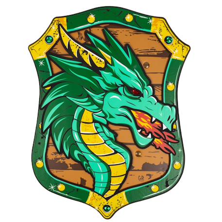Bouclier de chevalier dragon vert en mousse Vert 1 - vertbaudet enfant 