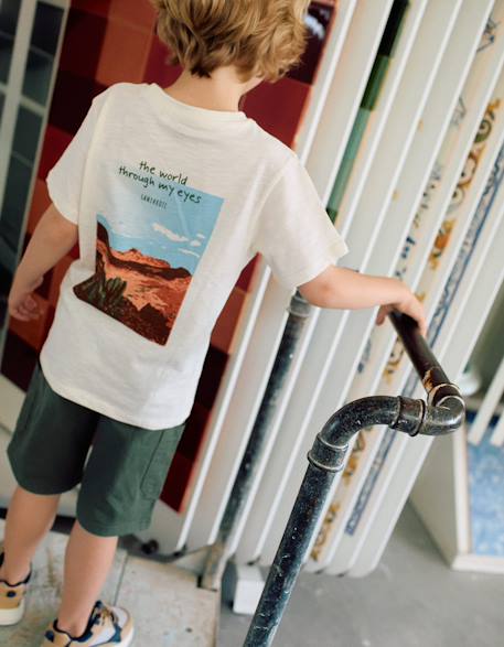 T-shirt en coton avec imprimés lanzarote Beige clair 1 - vertbaudet enfant 