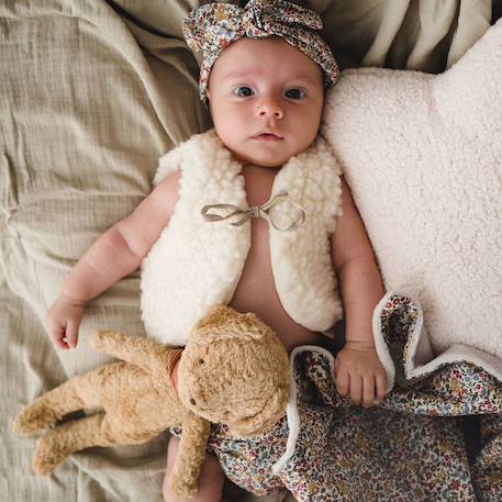 Gilet bébé wooly (1-3 mois) Ecru 3 - vertbaudet enfant 
