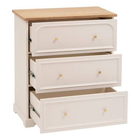 Commode 3 tiroirs plateau placage frêne - mohea Ivoire 6 - vertbaudet enfant 