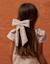 Barrette à cheveux avec nœud en tweed Rose clair 1 - vertbaudet enfant 