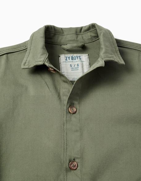Surchemise en sergé avec poches à l'avant Vert foncé 4 - vertbaudet enfant 
