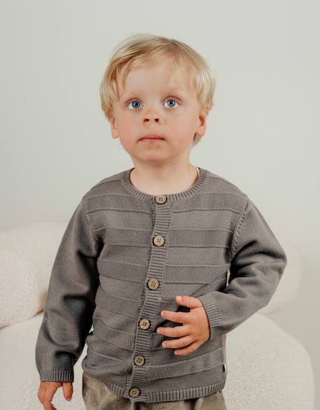 Cardigan en tricot Gris 2 - vertbaudet enfant 