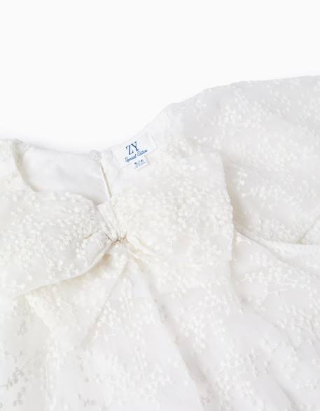 Robe avec nœud et manches cape à volants Blanc 4 - vertbaudet enfant 