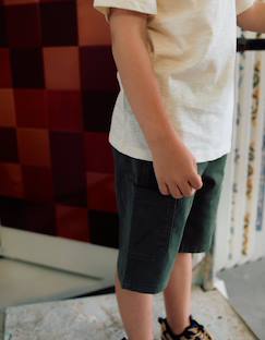 Short cargo en sergé avec cordon de serrage  - vertbaudet enfant