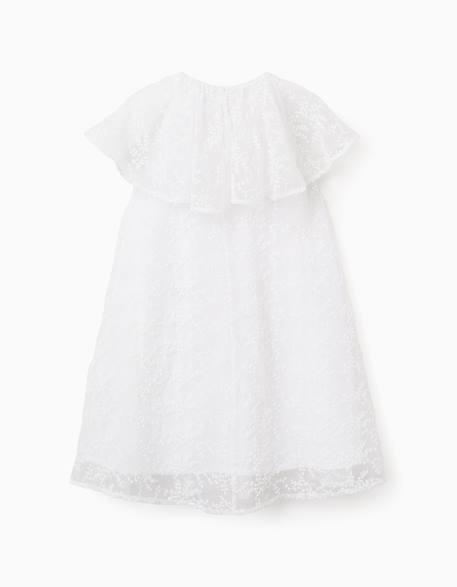 Robe avec nœud et manches cape à volants Blanc 3 - vertbaudet enfant 