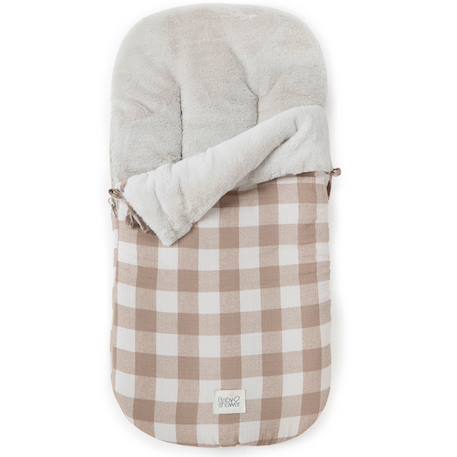 Nid d'ange passe sangle comfort vichy caramel Ecru, marron 1 - vertbaudet enfant 