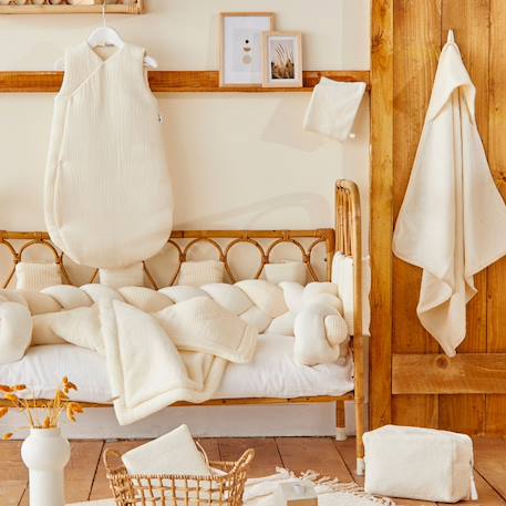 Nid d’ange fausse fourrure doublé gaze de coton écru (0-6 mois) Ivoire 3 - vertbaudet enfant 