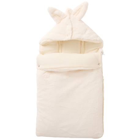 Nid d’ange fausse fourrure doublé gaze de coton écru (0-6 mois) Ivoire 1 - vertbaudet enfant 