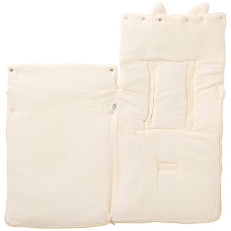 Nid d’ange fausse fourrure doublé gaze de coton écru (0-6 mois) Ivoire 2 - vertbaudet enfant 