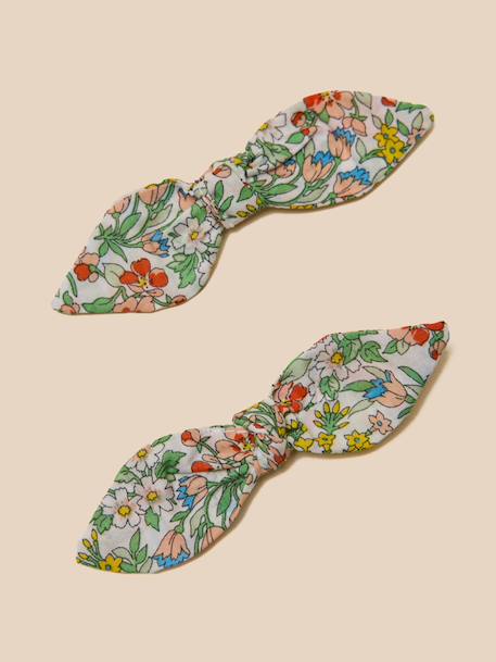 Lot de 2 pinces fille noeud en tissu liberty Liberty nazanin 1 - vertbaudet enfant 