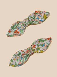 Lot de 2 pinces  noeud en tissu liberty  - vertbaudet enfant