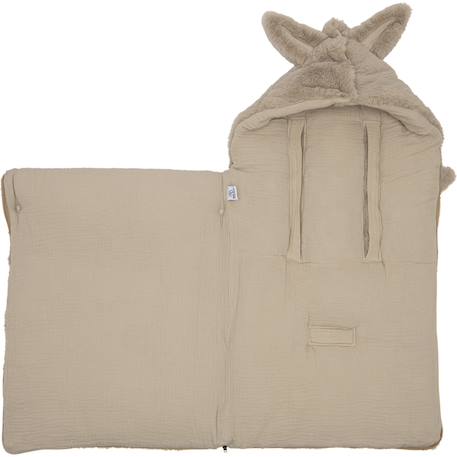 Nid d'ange passe sangle angora et gaze de coton beige (0-6 mois) Beige 2 - vertbaudet enfant 