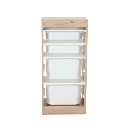 Meuble de rangement enfant 4 bacs de rangement Blanc+Naturel 11 - vertbaudet enfant 