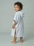 Poncho de bain bébé Animaux, avec coton recyclé blanc imprimé+rayé bleu 12 - vertbaudet enfant 