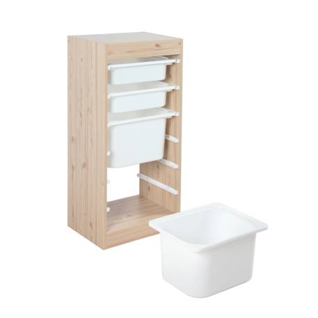 Meuble de rangement enfant 4 bacs de rangement Blanc+Naturel 12 - vertbaudet enfant 