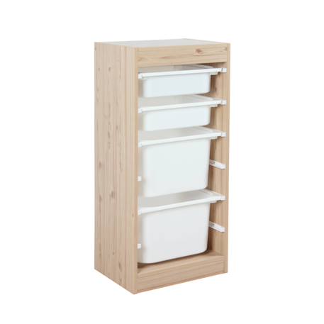 Meuble de rangement enfant 4 bacs de rangement Blanc+Naturel 8 - vertbaudet enfant 