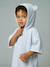 Poncho de bain bébé Animaux, avec coton recyclé blanc imprimé+rayé bleu 7 - vertbaudet enfant 
