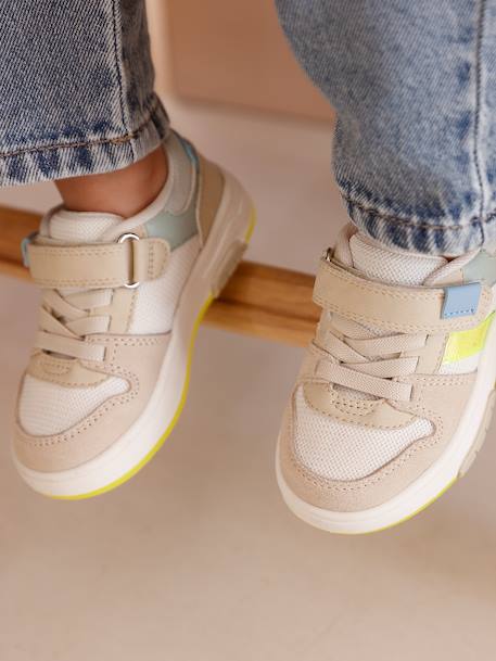 Baskets bébé synthétique lacets élastiqués lot beige 1 - vertbaudet enfant 