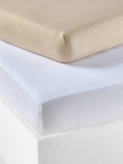 Linge de maison et décoration-Linge de lit bébé-Drap-housse-Lot de 2 draps-housses bébé en jersey extensible