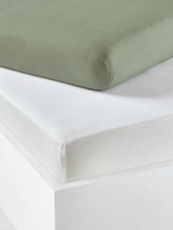 -Lot de 2 draps-housses bébé en jersey extensible