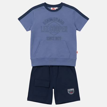 Ensemble t-shirt manches courtes et short garçon Beige+Bleu+Gris+Vert 6 - vertbaudet enfant 