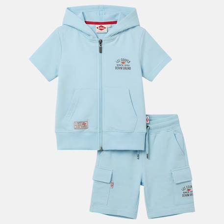 Ensemble garçon t-shirt manches courtes zippé et short Beige+Bleu+Kaki+Marine 6 - vertbaudet enfant 