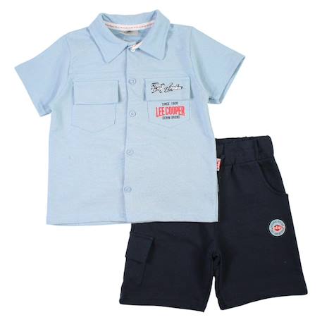 Ensemble polo et short bébé garçon imprimé Beige+Bleu+Gris+Kaki 6 - vertbaudet enfant 