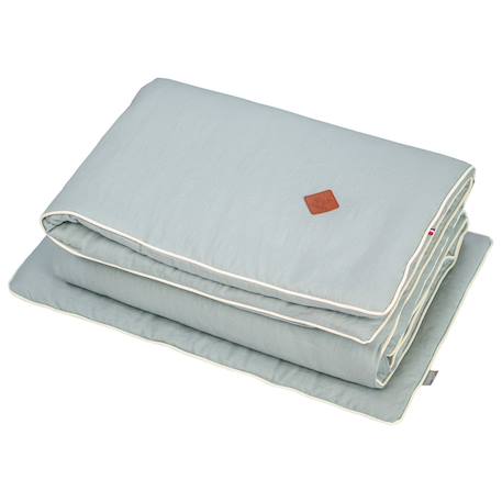 Couette et oreiller - prêt à dormir en lin Beige+Écru+Vert de gris 10 - vertbaudet enfant 