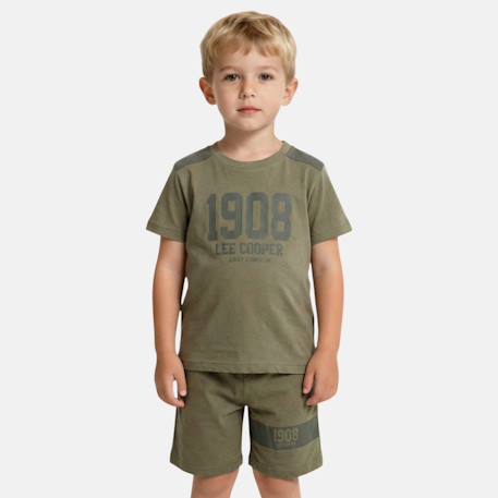 Ensemble  garcon -  t-shirt manches courtes et short Bleu+Gris+Kaki+Marine 8 - vertbaudet enfant 