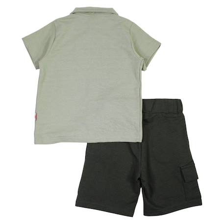 Ensemble polo et short bébé garçon imprimé Beige+Bleu+Gris+Kaki 17 - vertbaudet enfant 