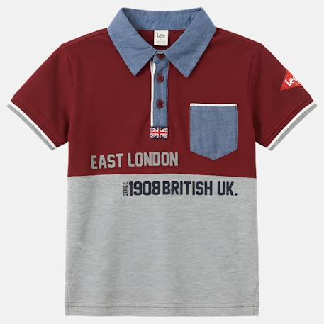 Polo garçon manches courtes Blanc+Marine+Noir+Rouge 12 - vertbaudet enfant 