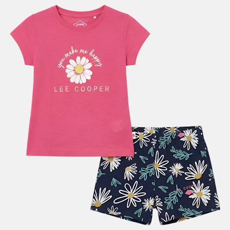 Ensemble fille t-shirt manches courtes et short Fushia+Rose 3 - vertbaudet enfant 