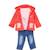 Ensemble t-shirt et pantalon avec la veste à capuche    fille imprimé logo col rond Rose 1 - vertbaudet enfant 