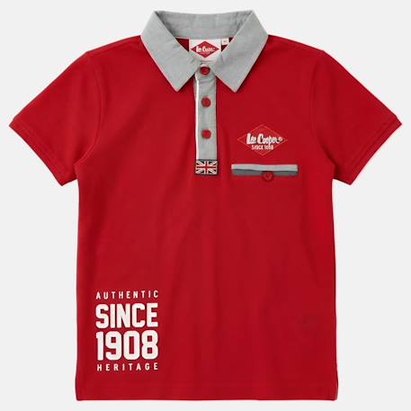 Polo avec col chemise ouverture boutonnée Marine+Noir+Rouge+Vert 10 - vertbaudet enfant 
