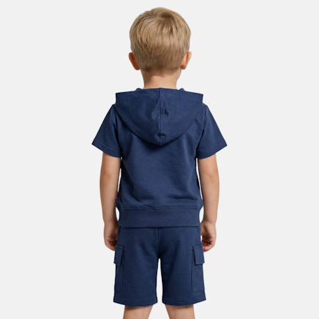Ensemble garçon t-shirt manches courtes zippé et short Beige+Bleu+Kaki+Marine 11 - vertbaudet enfant 