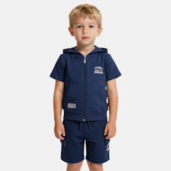 Ensemble garçon t-shirt manches courtes zippé et short  - vertbaudet enfant