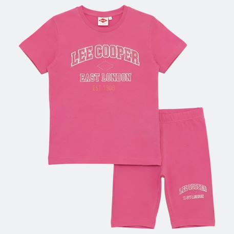Ensemble fille t-shirt manches courtes et bermuda Gris+Rosatre+Rose+Vert 9 - vertbaudet enfant 