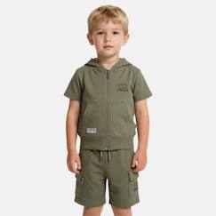 Ensemble garçon t-shirt manches courtes zippé et short  - vertbaudet enfant