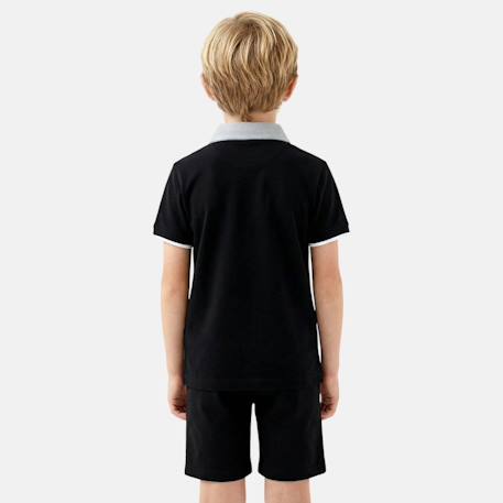 Polo avec col chemise ouverture boutonnée Marine+Noir+Rouge+Vert 6 - vertbaudet enfant 