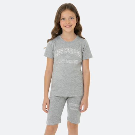 Ensemble fille t-shirt manches courtes et bermuda Gris+Rosatre+Rose+Vert 1 - vertbaudet enfant 